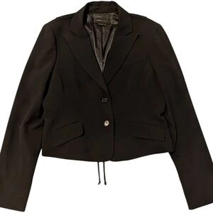 BCBGMaxAzria Nessa Black Cinch Waist Blazer.